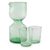 Blown glass carafe and glasses, 'Cool Chalice' (set for 2) - Handblown Green Recycled Glass Pitcher Set for 2 (image 2a) thumbail