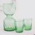 Blown glass carafe and glasses, 'Cool Chalice' (set for 2) - Handblown Green Recycled Glass Pitcher Set for 2 (image 2b) thumbail