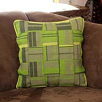 Cotton cushion cover Lemon Lime Weave Guatemala