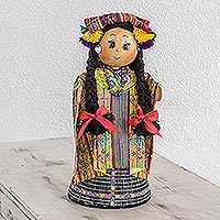Pinewood and cotton display doll,