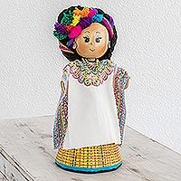 Pinewood and cotton display doll,