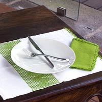 Placemats and napkins Hot Lime set for 2 Guatemala