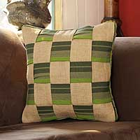 Jute and cotton cushion cover Natural Duality Guatemala
