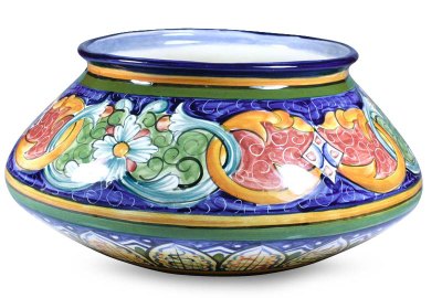 Ceramic flower pot, 'Creation' - Ceramic flower pot