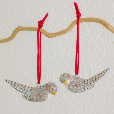 Ceramic ornaments, Magellan Plover (pair)