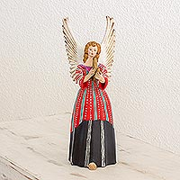 Ceramic figurine Angel from Solola 14 inch Guatemala
