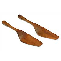 Wood spatulas Sweet Peten pair Guatemala