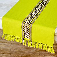 Cotton table runner Lime Tree Guatemala