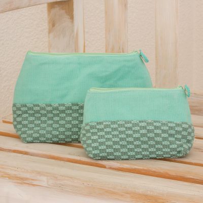 Cotton cosmetic bags, Spring Blooms (pair)