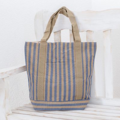 Cotton tote shoulder bag, Comalapa Parallels