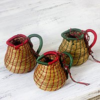 Pine needle ornaments,
