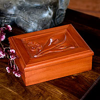Wood tea box Calla Lilies Guatemala