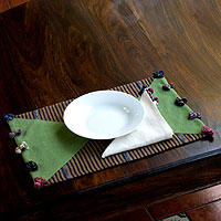 Cotton placemats and napkins Heart of the Forest set for 2 Guatemala
