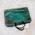 Bamboo chenille and cotton laptop case, 'Iridescent Jade' (14 inch) - Bamboo chenille and cotton laptop case (14 inch) thumbail