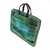 Bamboo chenille and cotton laptop case, 'Iridescent Jade' (14 inch) - Bamboo chenille and cotton laptop case (14 inch) (image 2b) thumbail