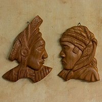 Mahogany wall sculptures,