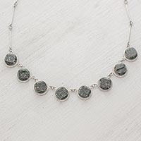 Jade link necklace Square Circle Guatemala