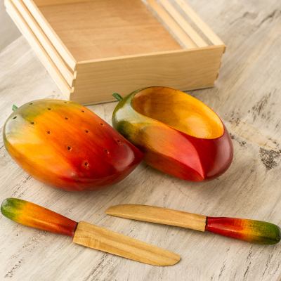 Wood canape set, Tropical Mango (5 pieces)