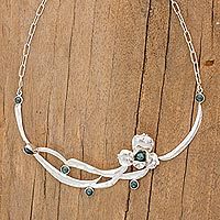 Jade flower necklace,