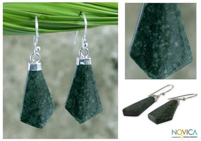 Jade dangle earrings, Warriors Lance