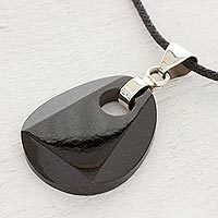 Black jade pendant necklace,