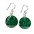 Jade dangle earrings, 'Green Moon' - Sterling Silver Jade Dangle Earrings (image 2a) thumbail