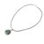Jade pendant necklace, 'Green Moon' - Guatemalan Jade Pendant on 925 Silver and Cotton Cord (image 2a) thumbail