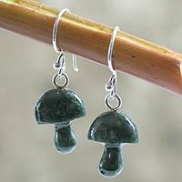Jade dangle earrings,