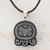 Jade pendant necklace, 'Maya Wisdom' - Nahual Cotton Pendant Jade Necklace thumbail