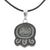 Jade pendant necklace, 'Maya Destiny Cat' - Handcrafted Nahual Cotton Cord Jade Necklace (image 2a) thumbail