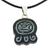 Jade pendant necklace, 'Maya Eagle' - Maya Eagle Glyph Pendant on Black Cord Necklace (image 2a) thumbail
