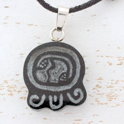 Jade pendant necklace, Maya Thought