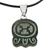 Jade pendant necklace, 'Maya Warrior Strength' - Handcrafted Nahual Cotton Cord Jade Warrior Necklace (image 2a) thumbail