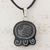 Jade pendant necklace, 'Maya Strength of Union' - Hand Made Jade Pendant Necklace with Black Cotton Cord thumbail