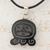 Jade pendant necklace, 'Maya Breath of Life' - Maya Nahual Glyph on Black Cotton Cord Necklace thumbail