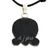 Jade pendant necklace, 'Maya Breath of Life' - Maya Nahual Glyph on Black Cotton Cord Necklace (image 2b) thumbail