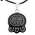 Jade pendant necklace, 'Light and Darkness' - Collectible Nahual Cotton Cord Jade Necklace (image 2a) thumbail