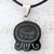 Jade pendant necklace, 'Earth Fire' - Hand Made Nahual Cotton Cord Jade Necklace thumbail
