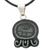 Jade pendant necklace, 'Earth Fire' - Hand Made Nahual Cotton Cord Jade Necklace (image 2a) thumbail
