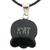 Jade pendant necklace, 'Earth Fire' - Hand Made Nahual Cotton Cord Jade Necklace (image 2b) thumbail