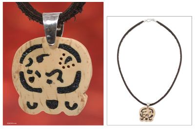 Mens volcanic ash pendant necklace, Ee