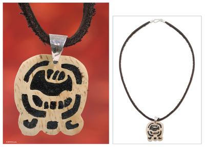 Mens volcanic ash pendant necklace, Kat