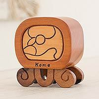 Mahogany and cypress wood box,