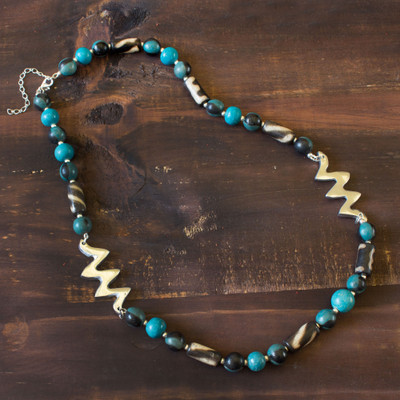 Ceramic beaded necklace, Azacualpa Feathered Serpent