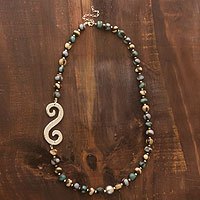 Ceramic beaded necklace,