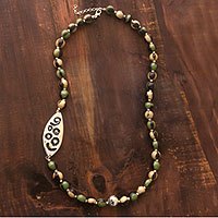 Ceramic beaded necklace,