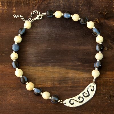 Ceramic beaded necklace, Life at Sea