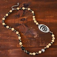 Ceramic beaded necklace,