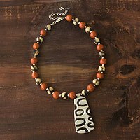 Ceramic beaded necklace,
