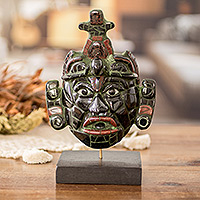 Jade mask, 'Maya King of Tikal' (large) - Classic Maya Replica Jade Mask from Tikal (Large)